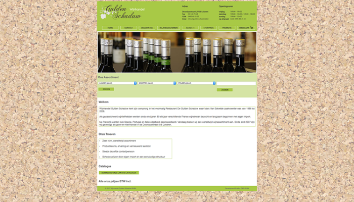 Wijnhandel Gulden Schaduw bvba: Website + e-commerce
